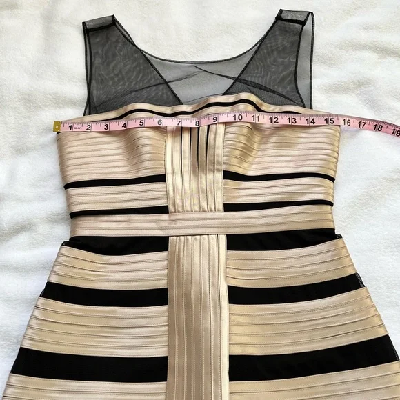 Bcbg beautiful, like new condition mini dress. Wore one. Stretchy fabric. - Picture 9 of 10